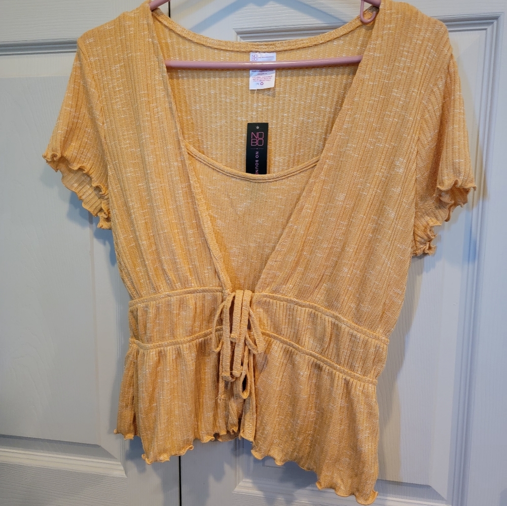NO BOUNDARIES Top 2-piece with integrated tank top, Size L,  NWT